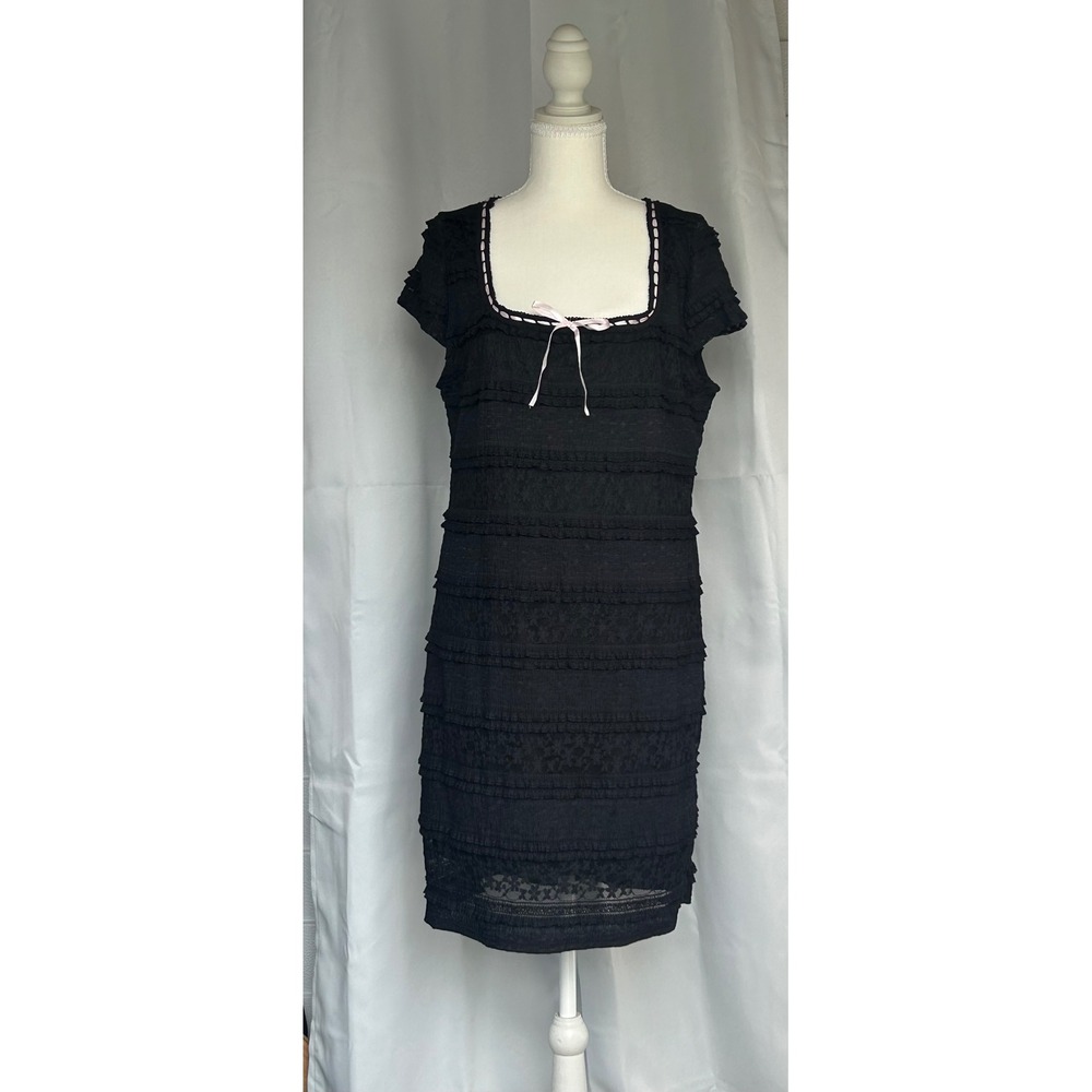 Madden NYC XXL, Lacey, midi Dress Romantic,Coquette,Gothic, square neck..